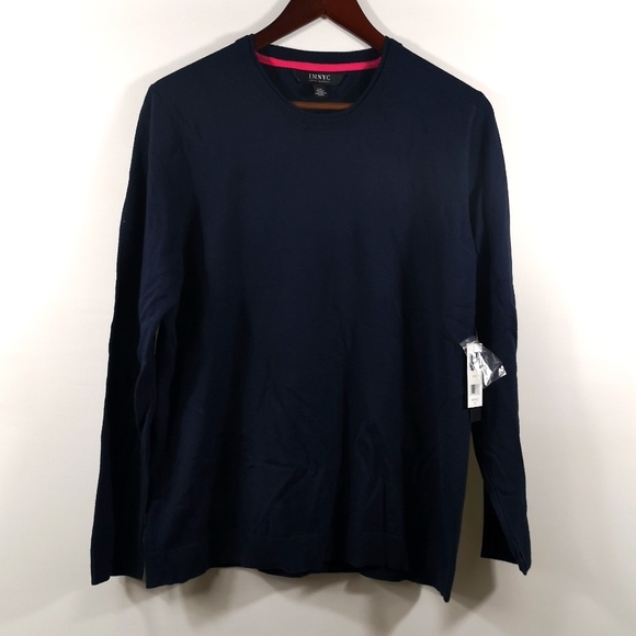 IMNYC Isaac Mizrahi Men's Pullover Sweater, Large, Navy Blue, NWT - Picture 1 of 4